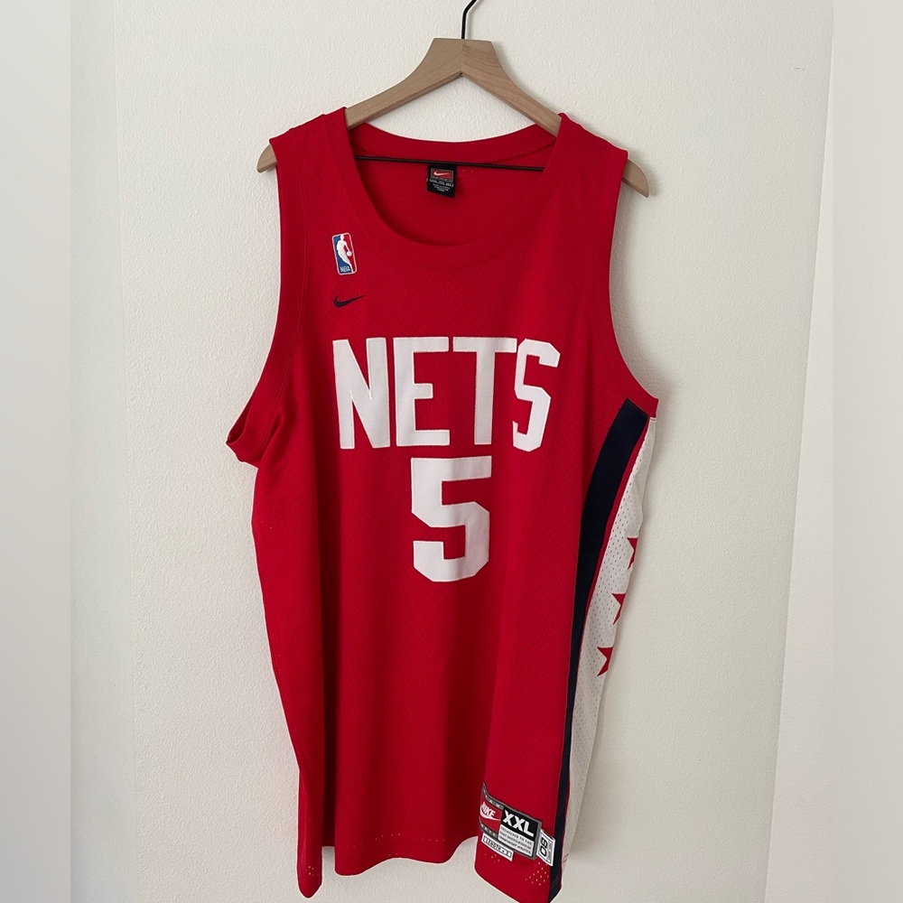 Nike Jason Kidd New Jersey Nets Red ‘80 Rewind HWC NBA Swingman Jersey XXL VTG